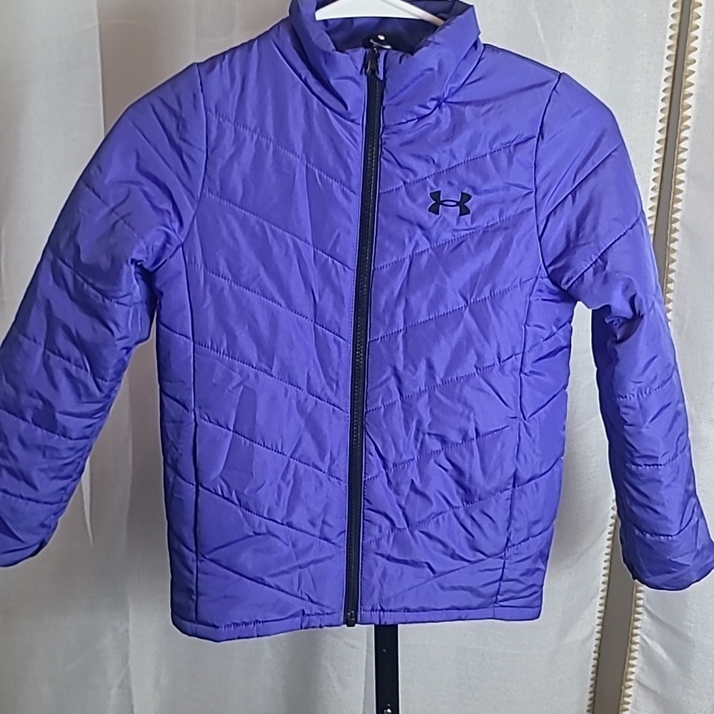 Under Armour zip up jacket. Girls Youth Small. Purple